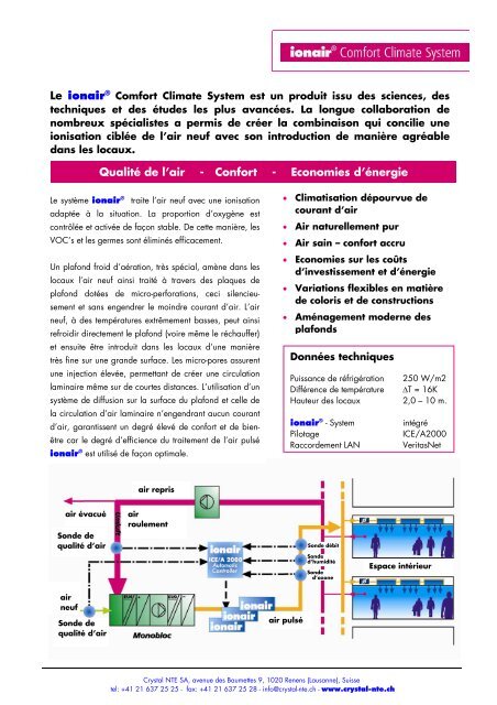 A - Comfort Climate System Description - Crystal NTE SA