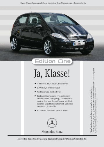 A-Klasse Edition One_print.indd - Mercedes-Benz Niederlassung ...