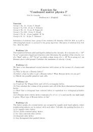 Exercises for ”Condensed matter physics I”