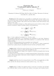 Exercises for ”Condensed matter physics I”