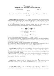 Übungen zur ”Physik der kondensierten Materie I” - E10