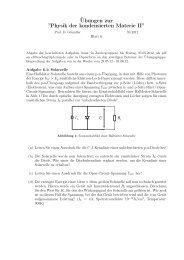 Übungen zur ”Physik der kondensierten Materie II” - E10 - TUM