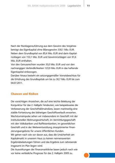 Halbjahresfinanzbericht 2009 - WL Bank