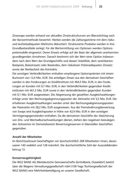 Halbjahresfinanzbericht 2009 - WL Bank