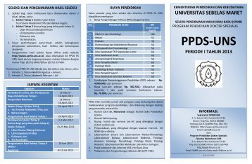 Leaflet PPDS Periode 1 tahun 2013 - SPMB UNS