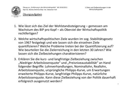 1 Ziele und Methoden der Wirtschaftspolitik - Friedrich-Schiller ...