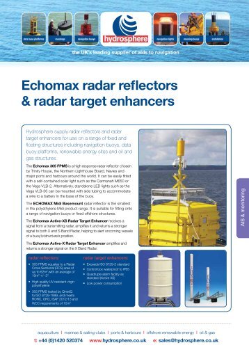 Echomax radar reflectors & radar target enhancers - Hydrosphere ...