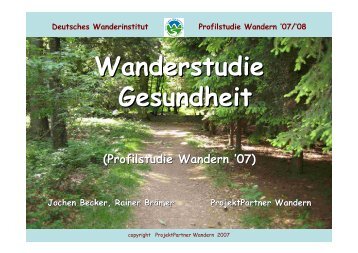 Deutsches Wanderinstitut Profilstudie Wandern '07/'08