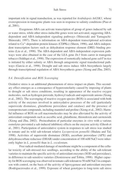 Physiology and Molecular Biology of Stress ... - KHAM PHA MOI