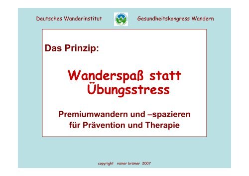 Regeneration durch Wandern - Gesundheitskongress Wandern