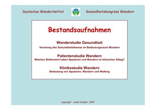 Regeneration durch Wandern - Gesundheitskongress Wandern