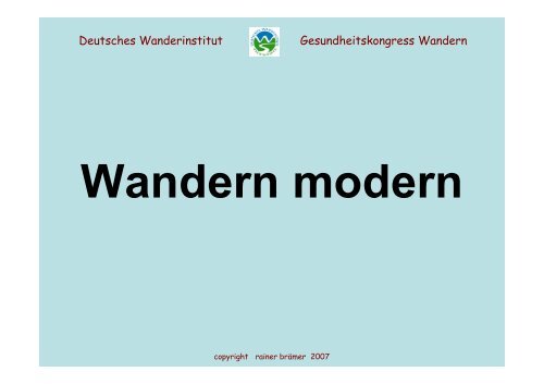 Regeneration durch Wandern - Gesundheitskongress Wandern