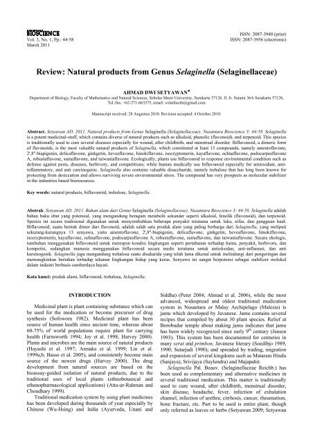 ISSN 2087-3940 (PRINT) | ISSN 2087-3956 ... - Biodiversitas