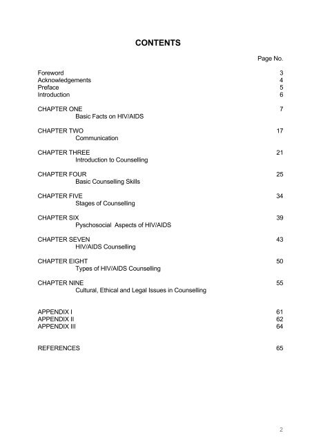 Hiv aids counselling manual