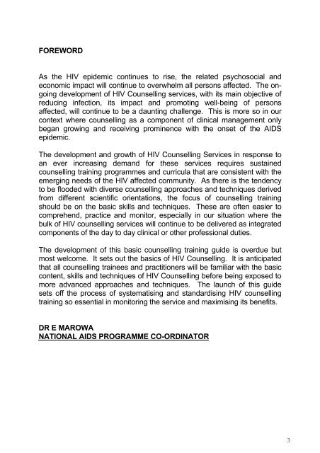 Hiv aids counselling manual