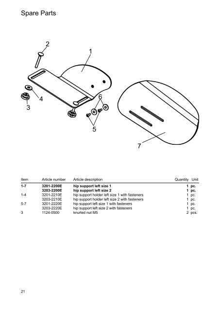 BINGO Rehab Pushchair Spare Parts Catalog - Euromove