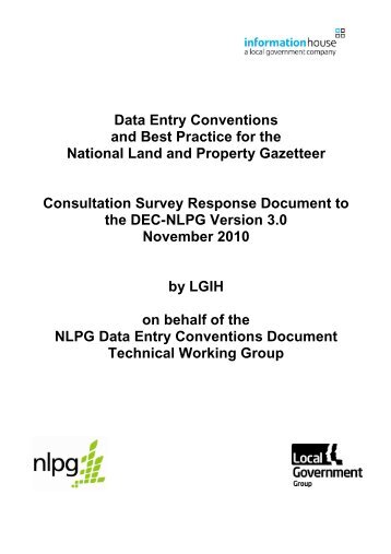 Consultation response document to the DEC-NLPG - Iahub.net