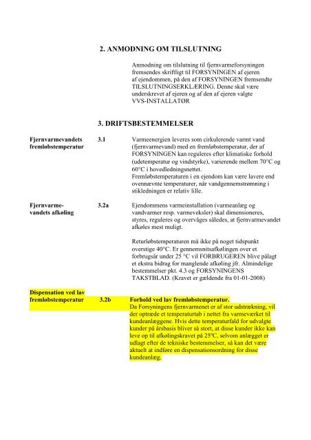 Tekniske bestemmelser for tilslutning af fjernvarme - Frederikshavn ...