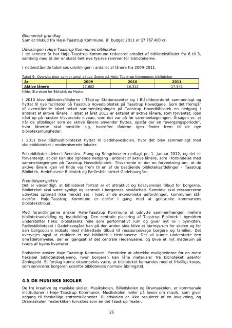 Statusrapport for fritids- og kulturomrÃ¥det i HÃ¸je-Taastrup Kommune ...