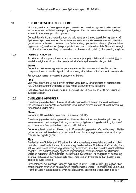 Spildevandsplan 2012 2015 Forslag Frederikshavn Kommune