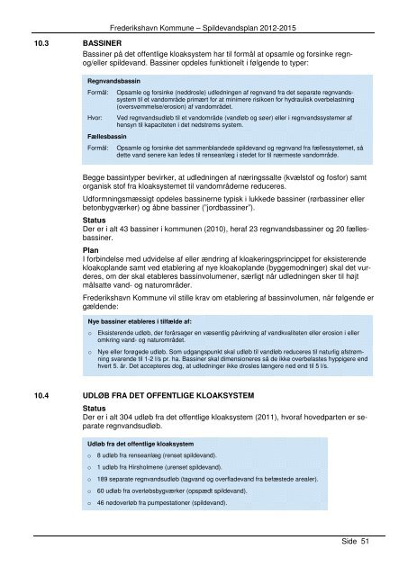 Spildevandsplan 2012 2015 Forslag Frederikshavn Kommune