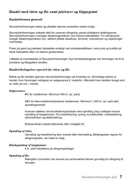 PRISLISTE & FORRETNINGSBETINGELSER - Skovdyrkerforeningen