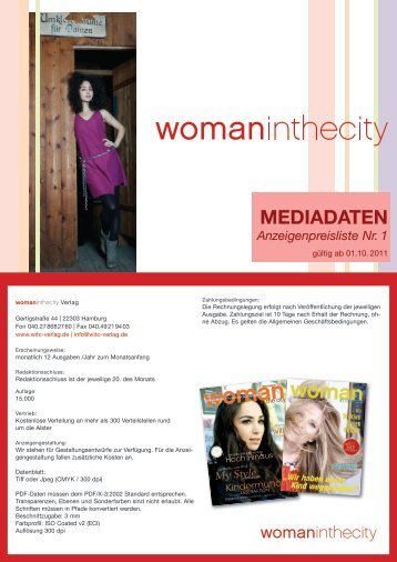 MEDIADATEN Anzeigenpreisliste Nr. 1 - woman in the city | WITC ...