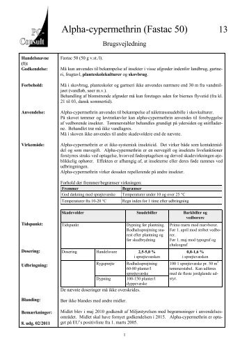 Alpha-cypermethrin (Fastac 50)