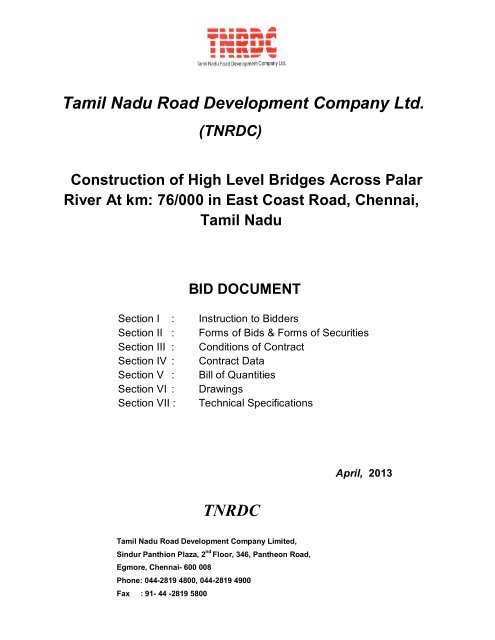 Download tender document - tnrdc