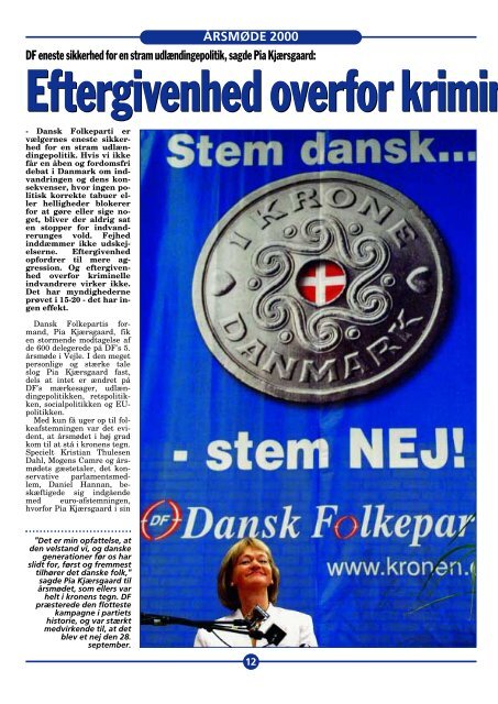 Alt om ÃrsmÃ¸de 2000 - Dansk Folkeparti