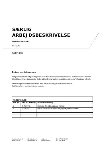 SÃRLIG ARBEJDSBESKRIVELSE - vdvejdrift.dk