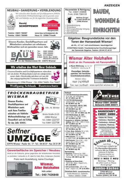 STADTANZEIGER - Hansestadt Wismar