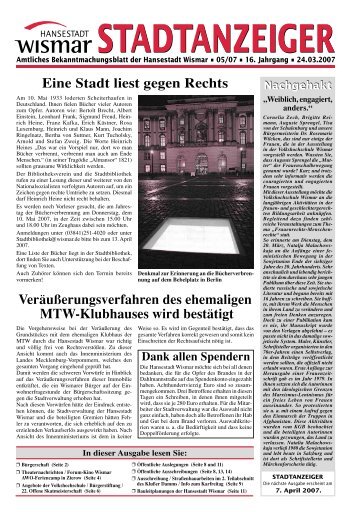 PDF: 2,3 MB - Hansestadt Wismar