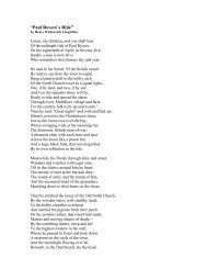 âPaul Revere's Rideâ - Henry Wadsworth Longfellow