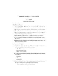 Kant's Critique of Pure Reason - the UC Davis Philosophy Department