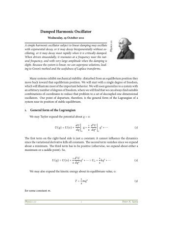 Damped Harmonic Oscillator - HMC Physics