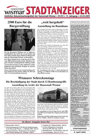 STADTANZEIGER - Hansestadt Wismar