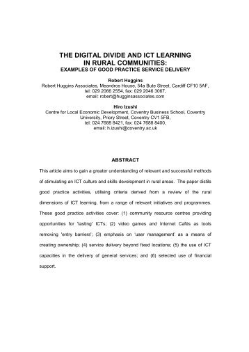 PDF (The digital divide and ICT learning in rural communities)