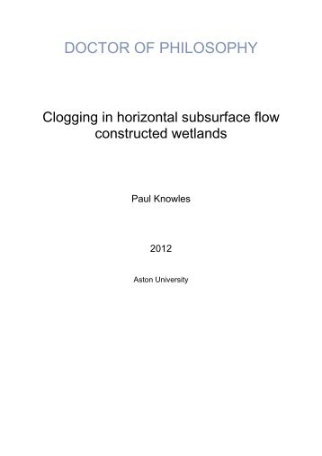 PDF (Clogging in horizontal subsurface flow constructed wetlands)