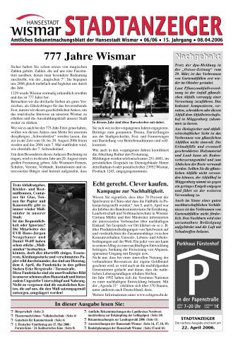 PDF: 1,7 MB - Hansestadt Wismar