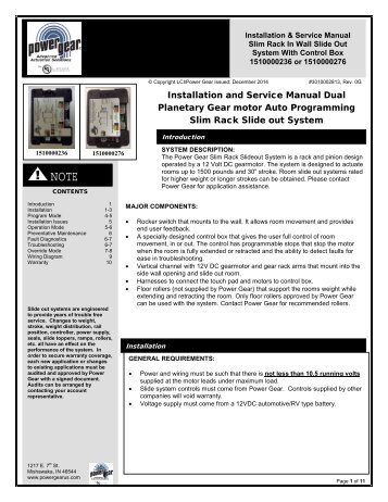 Installation and Service Manual Dual Planetary ... - Power Gear