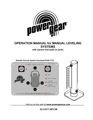 OPERATION MANUAL for MANUAL LEVELING ... - Power Gear