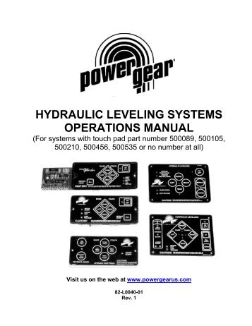 HYDRAULIC LEVELING SYSTEMS OPERATIONS ... - Power Gear