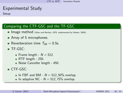 Multi-Microphone Speech Enhancement - =1=Using LCMV ...