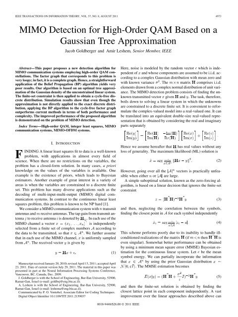 MIMO Detection for High-Order QAM Based on a ... - IEEE Xplore