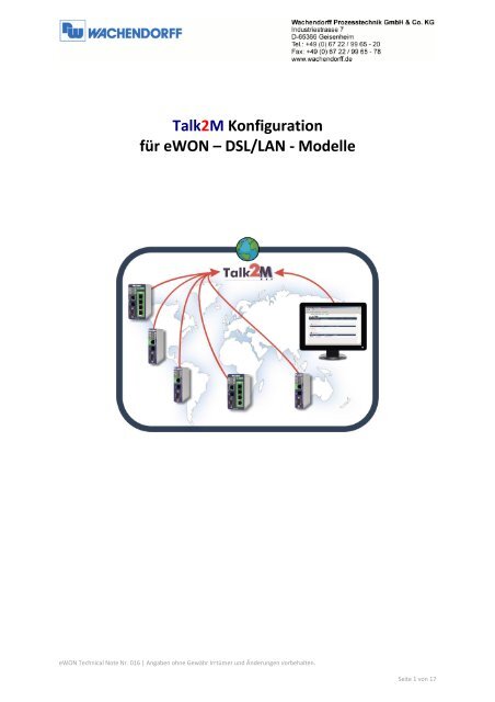 Talk2M Konfiguration fÃ¼r eWON â DSL/LAN - Modelle - G-c-t.de