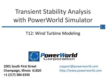 Wind Turbine Modeling - PowerWorld