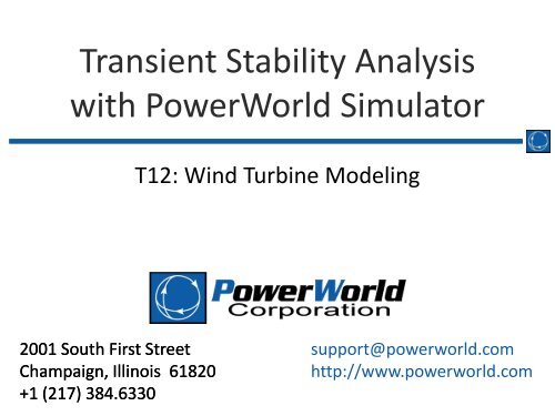 Wind Turbine Modeling - PowerWorld
