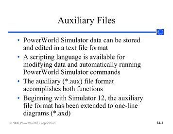 Auxiliary Files - PowerWorld