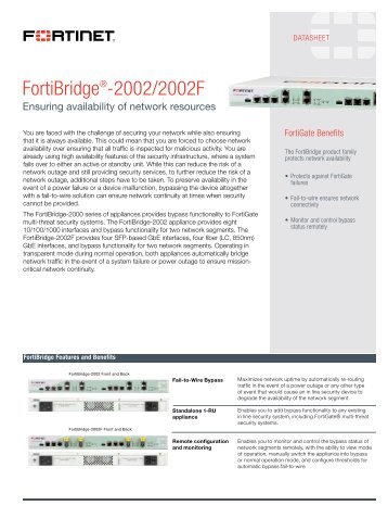 Download FortiBridge Datasheet - FirewallShop.com